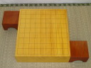 本榧柾目一枚物三寸三分卓上将棋盤　欅駒台付（S122）